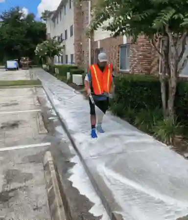 Multi-unit sidewalk washing